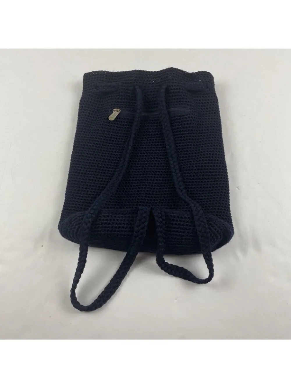 The Sak Woven CROCHET Lined Backpack Style Boho Purse Handbag Blue